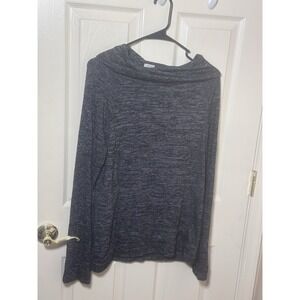 Hello Mello Women's Gray Cowl Neck Long Sleeve Knit Top Size Large